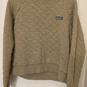 Patagonia Women's Quilted Crew Neck Sweater - Olive green